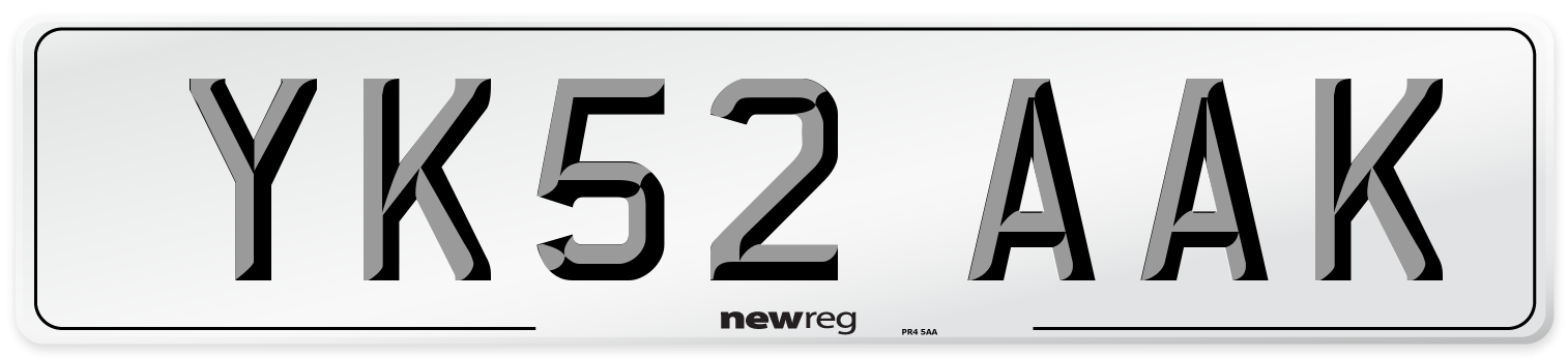 YK52 AAK Number Plate from New Reg